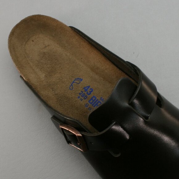 Birkenstock 43 Men\'s 10 R Boston Dark Brown Leather Mules Slides Slip-on Clogs main image 9